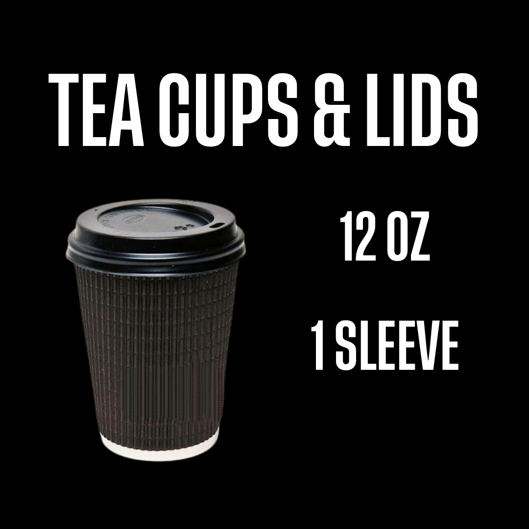 Tea Cups & Lids 12oz (ripple)