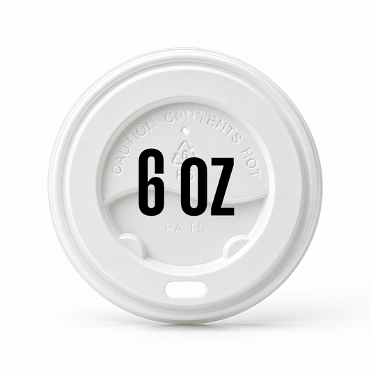 WHITE Lid For 6oz Paper Cup X1000