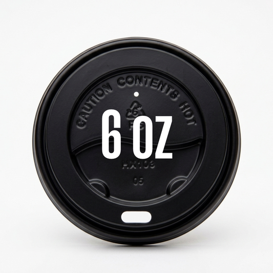 BLACK Lid For 6oz Paper Cup X1000