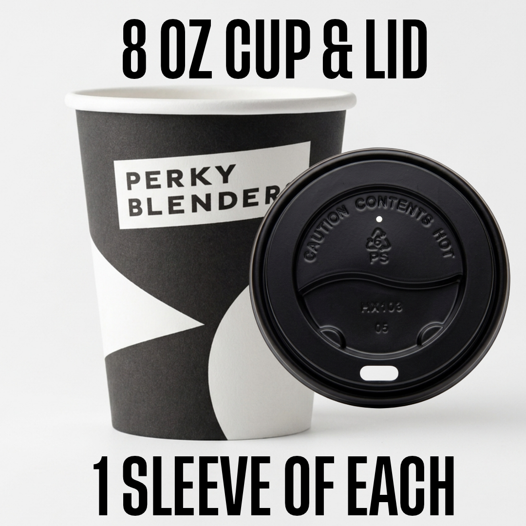 Cups & Lids Sleeve 8oz Black Lid