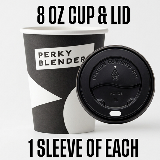 Cups & Lids Sleeve 8oz Black Lid