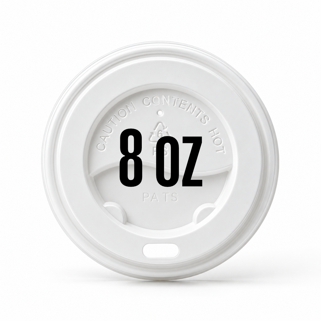 WHITE Lid For 8oz Paper Cup x1000