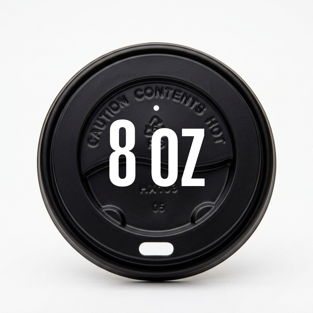BLACK Lid For 8oz Paper Cup x1000