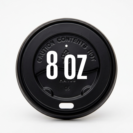 BLACK Lid For 8oz Paper Cup x1000