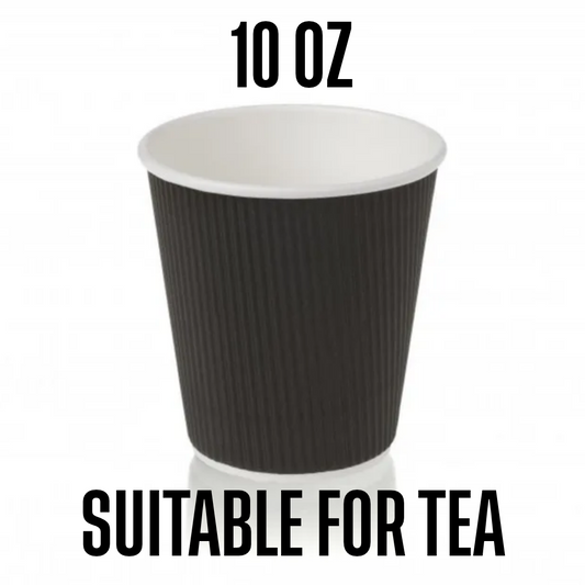 10oz Recyclable Black Ripple Paper Cup (TEA)