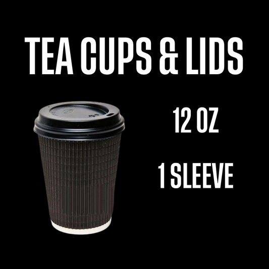 Tea Cups & Lids 12oz (ripple)