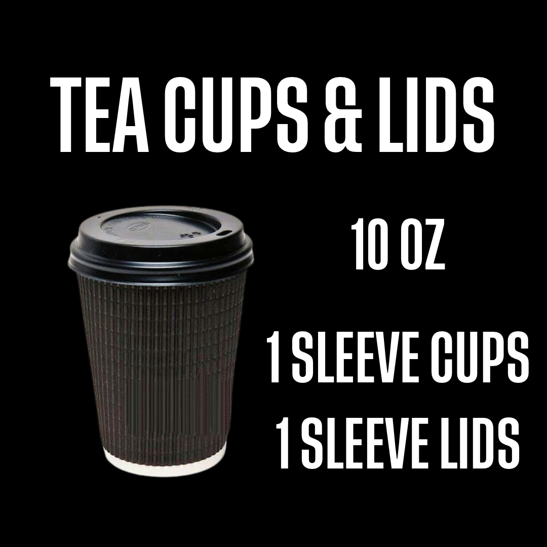 Tea Cups & Lids 10oz (ripple)